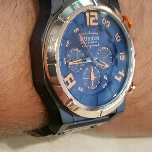 Original Men's Sports Waterproof Leather Strap Dat - Picture 3 of 3